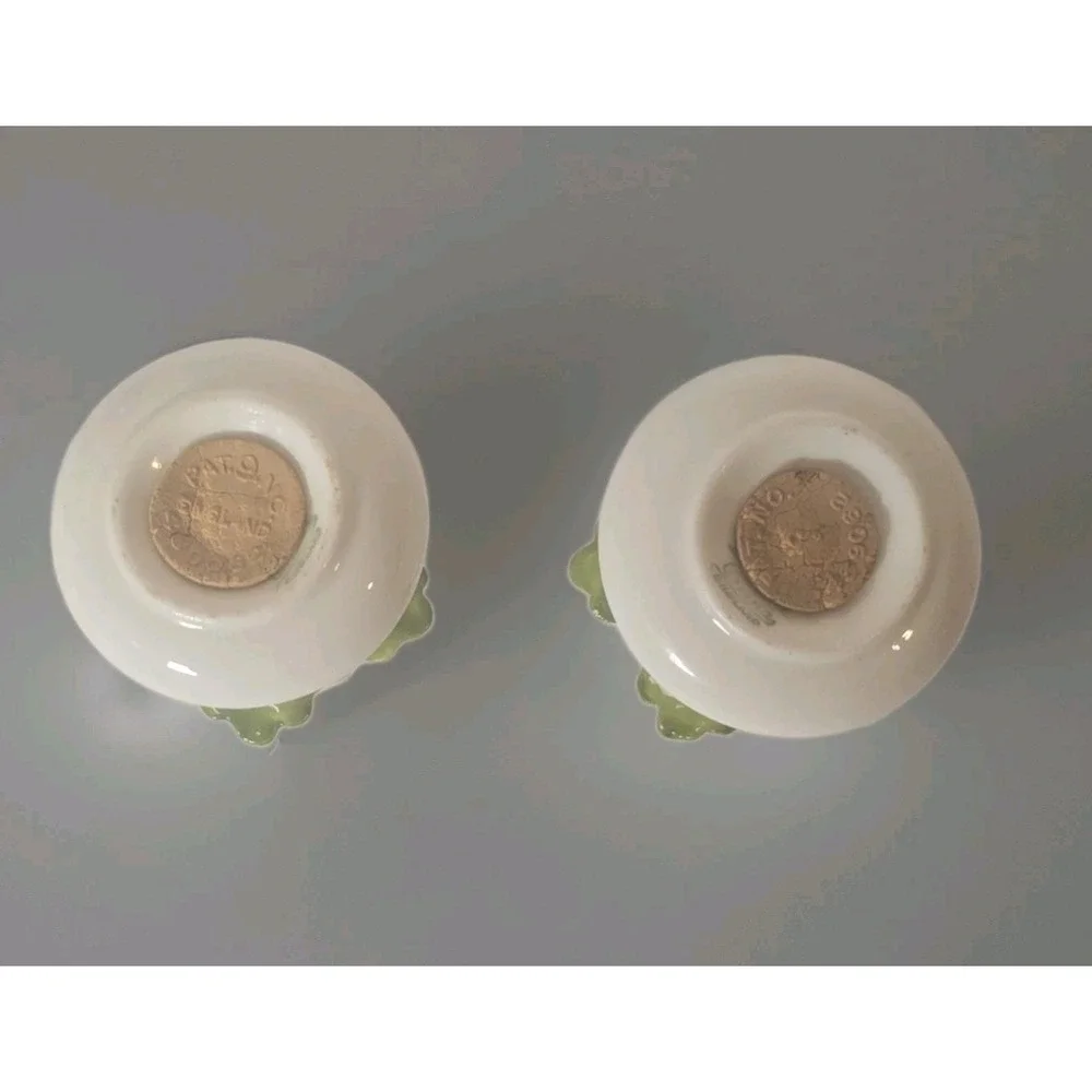 Vintage Denton English Bone China Dainty Porcelain Floral Salt and Pepper Set